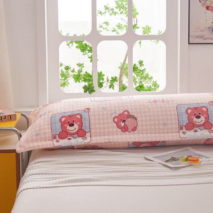 91家纺网 家纺一手货源 找家纺 翎盈家纺 2025新款冬季小清新牛奶绒双人枕套 快乐回忆