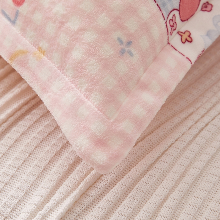 91家纺网 家纺一手货源 找家纺 翎盈家纺 2025新款冬季小清新牛奶绒双人枕套 快乐回忆