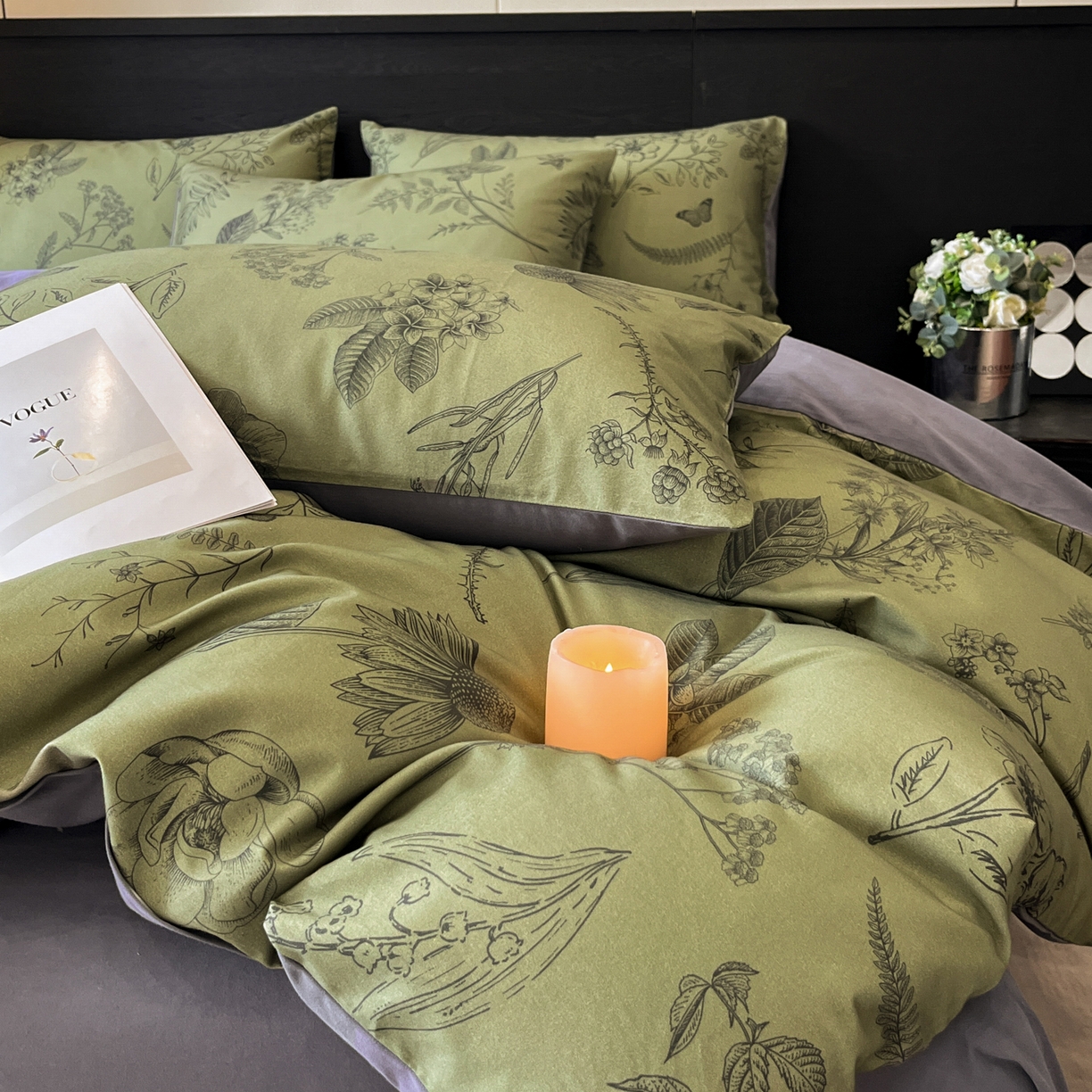 91家纺网 家纺一手货源 找家纺 卧趣家纺 2025秋冬新品法式复古全棉A类磨毛四件套 森蔓