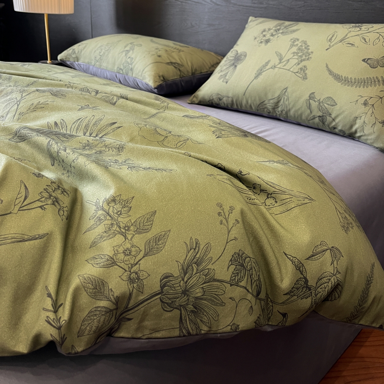 91家纺网 家纺一手货源 找家纺 卧趣家纺 2025秋冬新品法式复古全棉A类磨毛四件套 森蔓