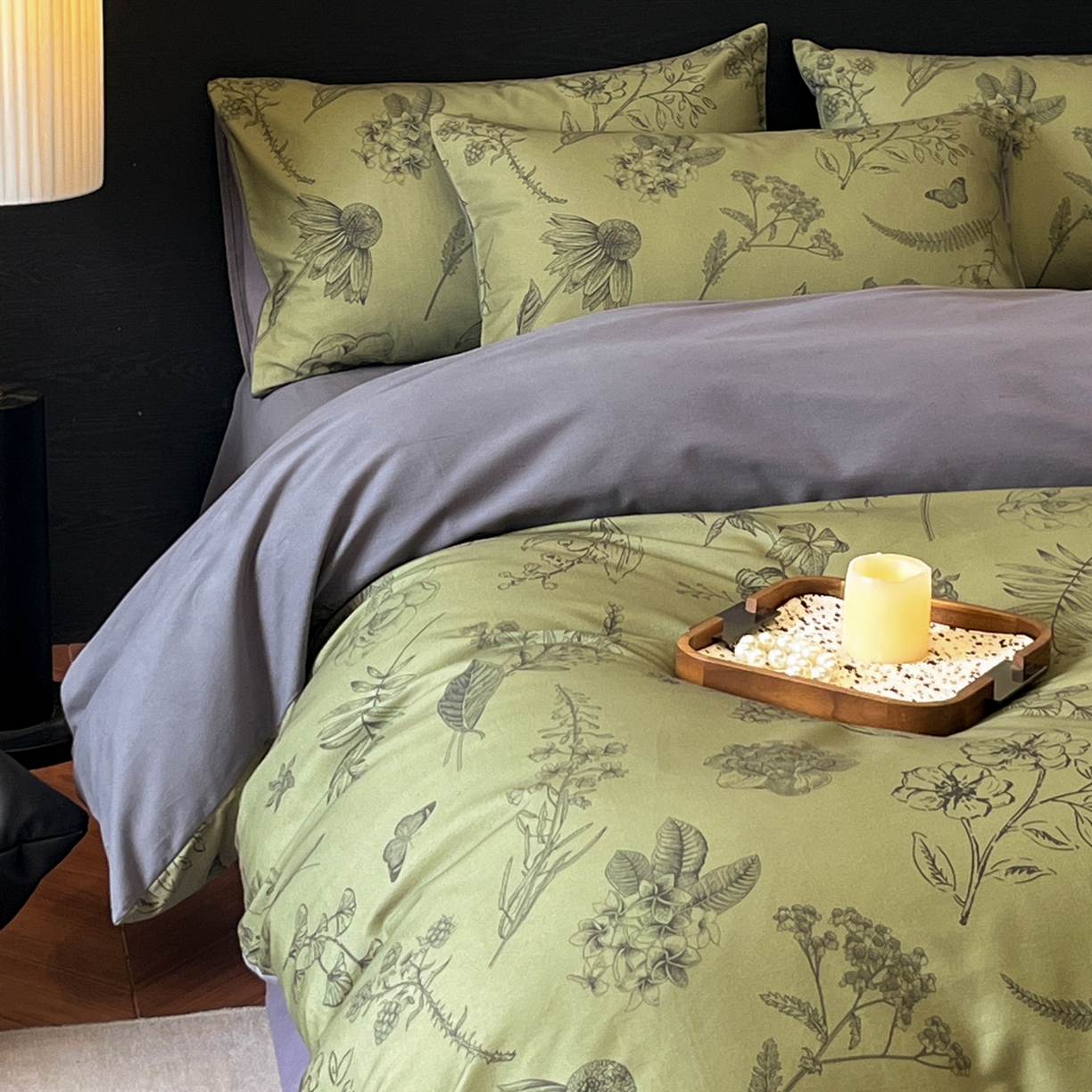 91家纺网 家纺一手货源 找家纺 卧趣家纺 2025秋冬新品法式复古全棉A类磨毛四件套 森蔓