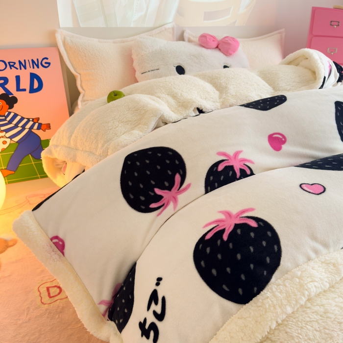 91家纺网 家纺一手货源 找家纺 艾特你 2025新款多功能羊羔绒牛奶绒单毛毯单被套 羊-山野莓莓