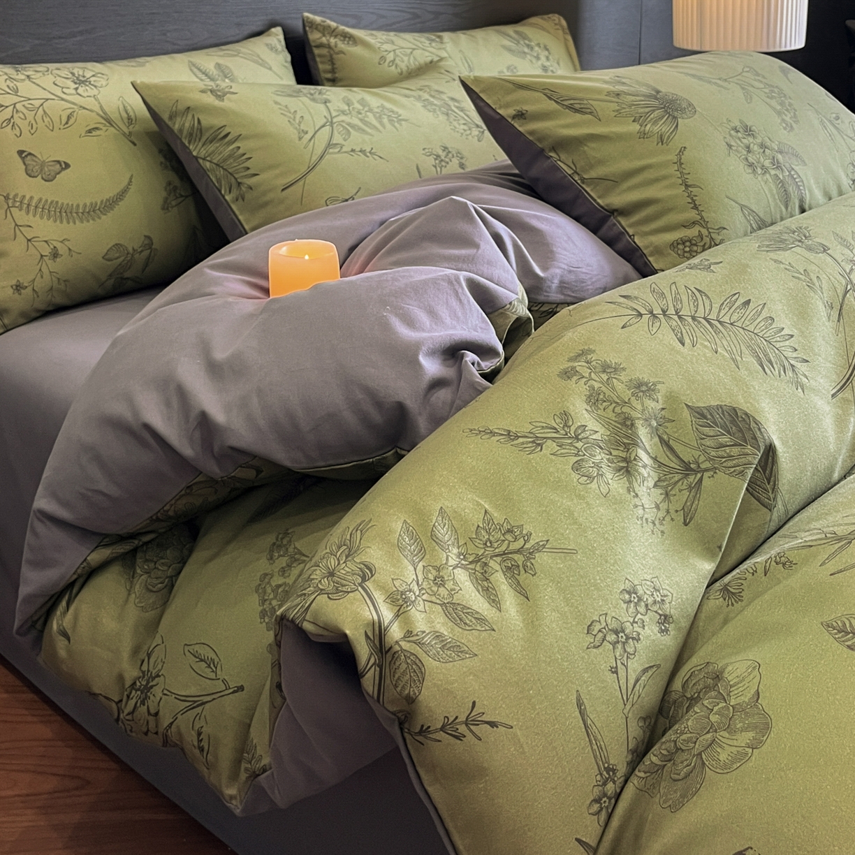 卧趣家纺 2025秋冬新品法式复古全棉A类磨毛四件套 森蔓