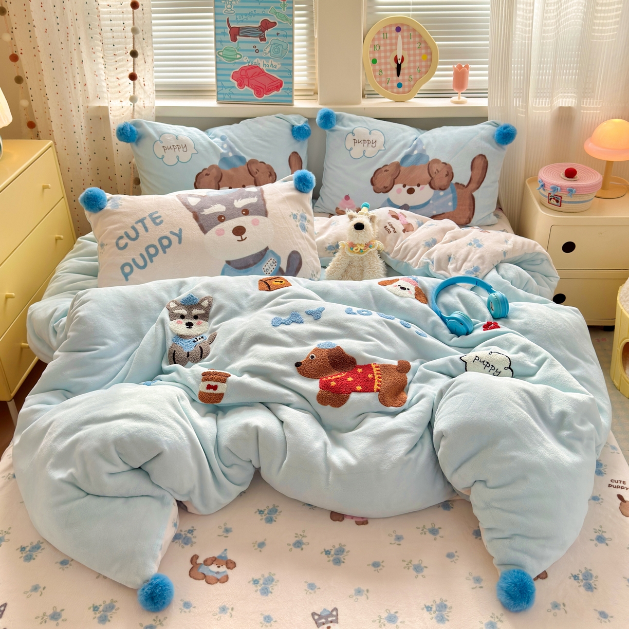 91家纺网 家纺一手货源 找家纺 寐居家纺 2024新款水洗棉小花边夏被 恐龙家族