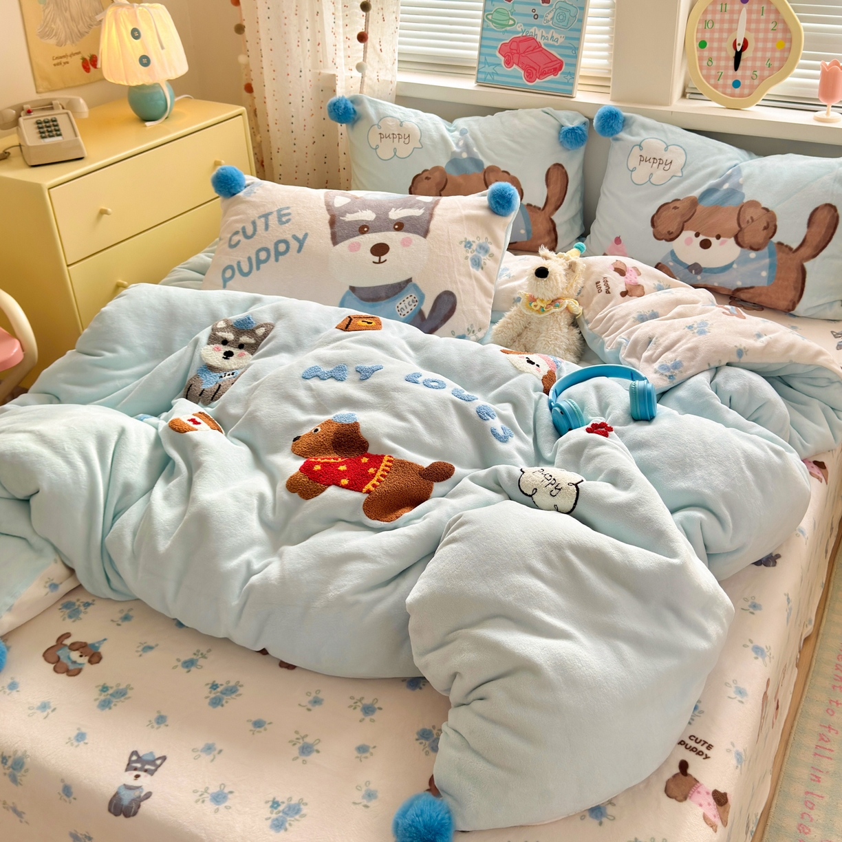 91家纺网 家纺一手货源 找家纺 （总）寐居家纺 2025新款毛球毛巾绣牛奶绒四件套