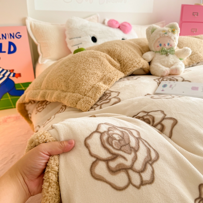 91家纺网 家纺一手货源 找家纺 艾特你 2025新款多功能羊羔绒牛奶绒单毛毯单被套 羊-苏颜