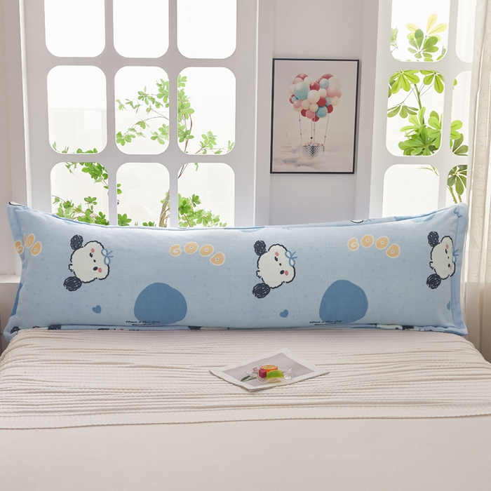 91家纺网 家纺一手货源 找家纺 翎盈家纺 2025新款冬季小清新牛奶绒双人枕套 帕恰狗蓝