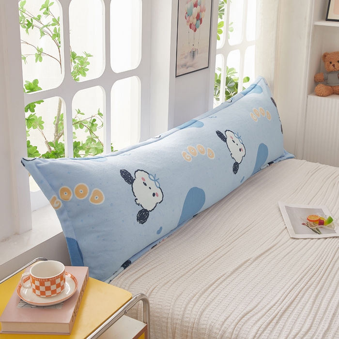 91家纺网 家纺一手货源 找家纺 翎盈家纺 2025新款冬季小清新牛奶绒双人枕套 帕恰狗蓝