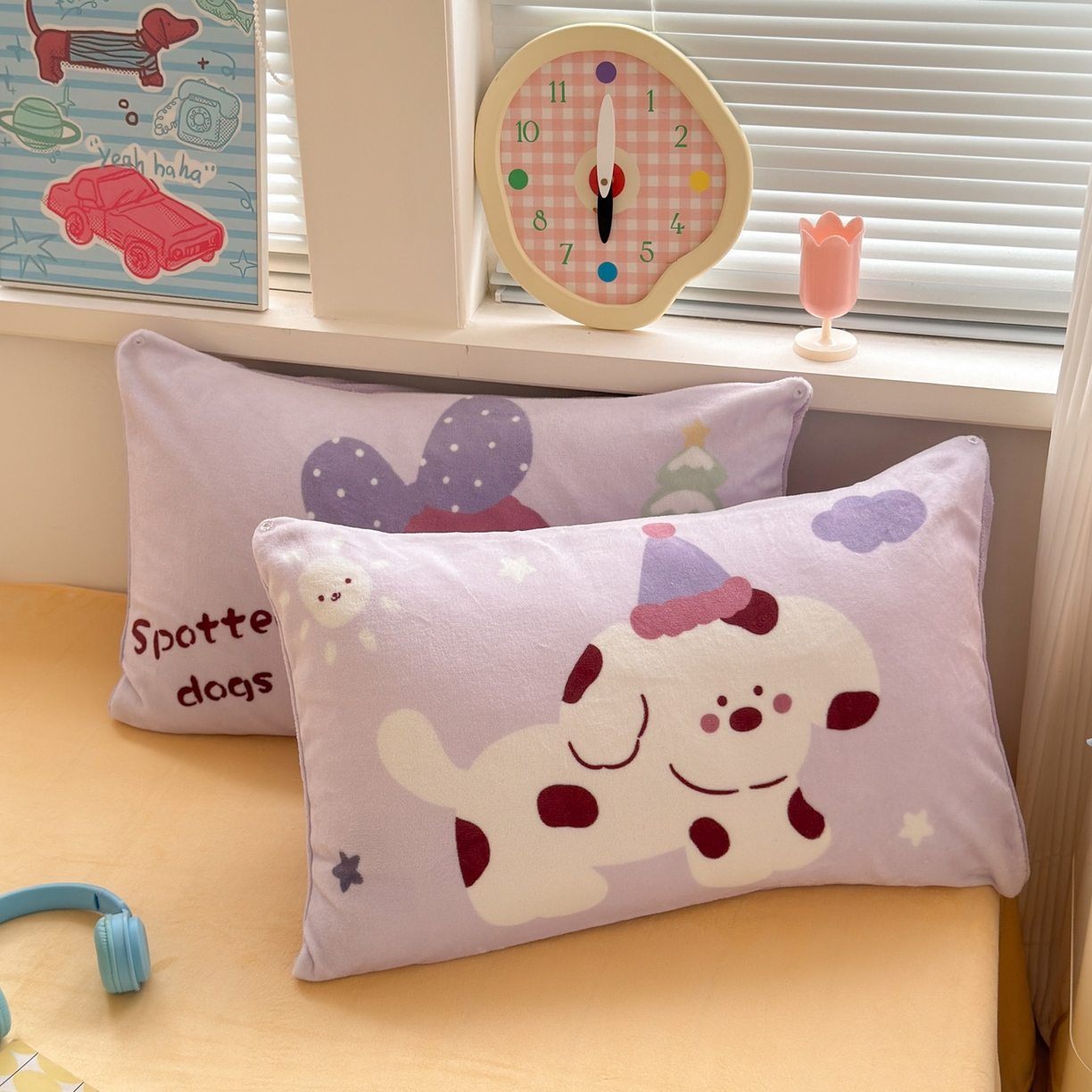 91家纺网 家纺一手货源 找家纺 寐居家纺 2025新款毛球毛巾绣牛奶绒四件套 毛球球·豆蔻女孩