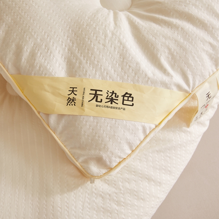 91家纺网 家纺一手货源 找家纺 艾特你 2025新款水洗棉提花无染立体大豆被子被芯 无染-白色