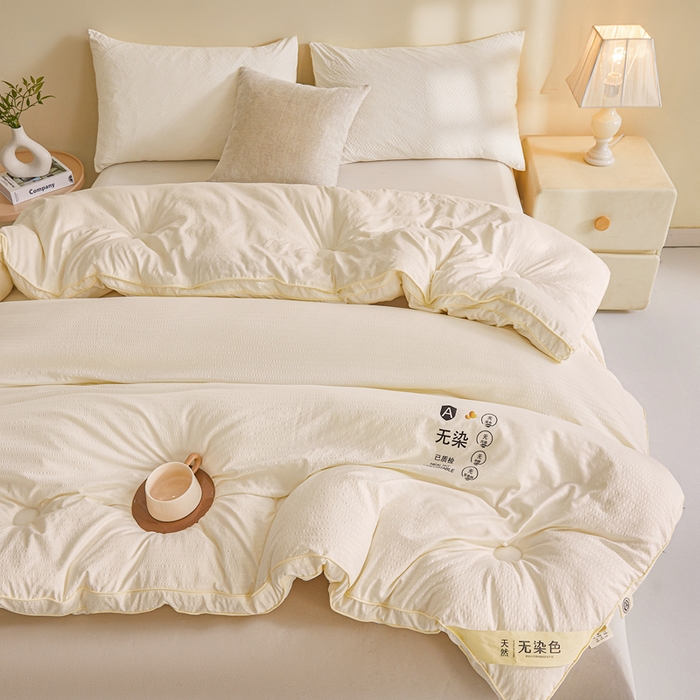 91家纺网 家纺一手货源 找家纺 （总）艾特你 2025新款水洗棉提花无染立体大豆被子被芯