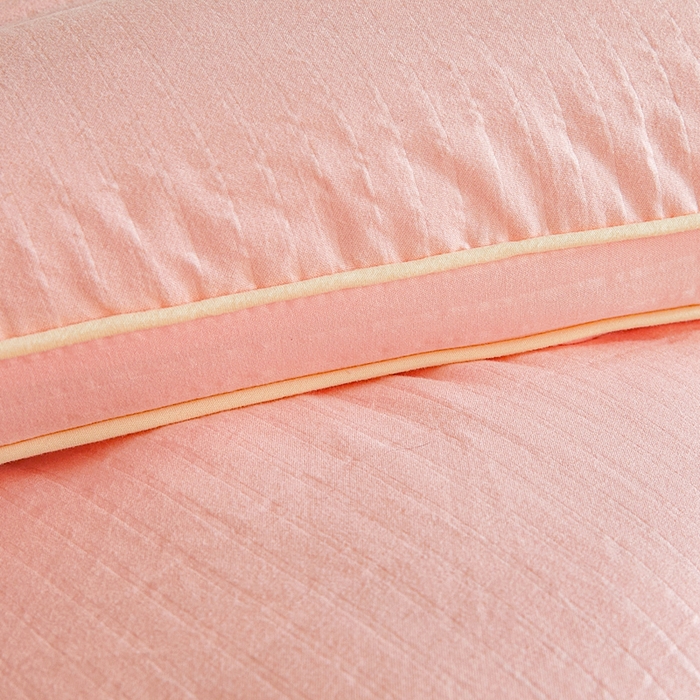 91家纺网 家纺一手货源 找家纺 艾特你 2025新款水洗棉提花无染立体大豆被子被芯 无染-粉色