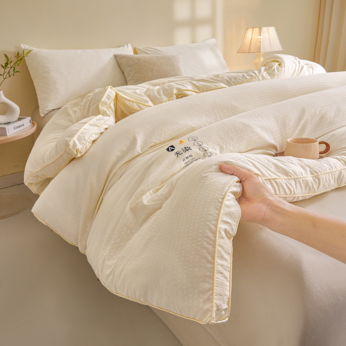 91家纺网 家纺一手货源 找家纺 （总）艾特你 2025新款水洗棉提花无染立体大豆被子被芯