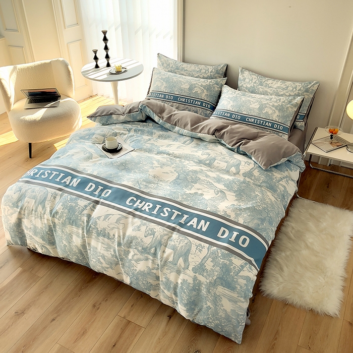 91家纺网 家纺一手货源 找家纺 色鬼布艺高端家居主号 2025秋冬新款网红款水洗棉四季款四件套 梦幻蓝