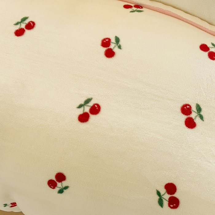 91家纺网 家纺一手货源 找家纺 弗苓家纺 2025新款加厚保暖双面牛奶绒四件套 樱桃派