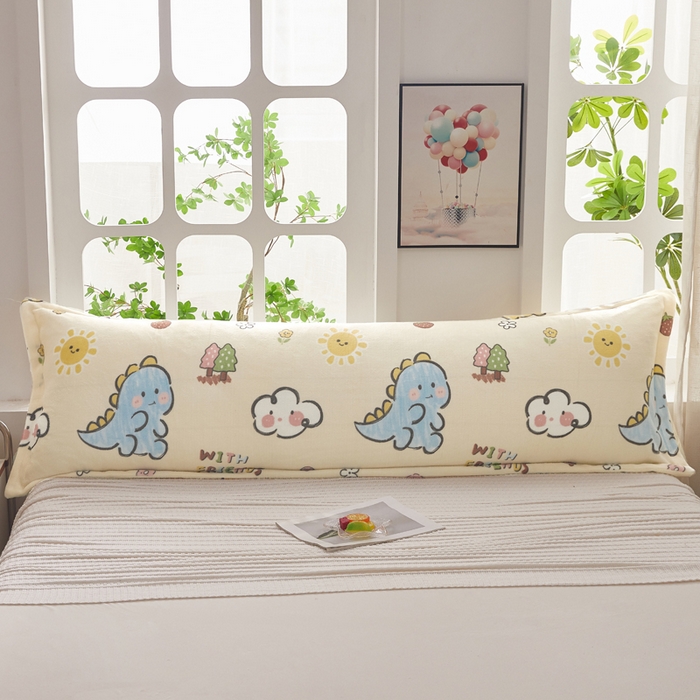 91家纺网 家纺一手货源 找家纺 翎盈家纺 2025新款冬季小清新牛奶绒双人枕套 淘气恐龙