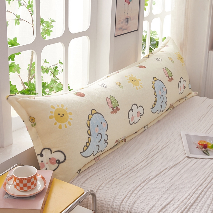 91家纺网 家纺一手货源 找家纺 翎盈家纺 2025新款冬季小清新牛奶绒双人枕套 淘气恐龙