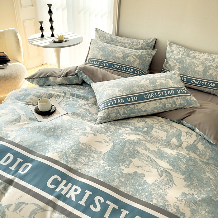 91家纺网 家纺一手货源 找家纺 色鬼布艺高端家居主号 2025秋冬新款网红款水洗棉四季款四件套 梦幻蓝