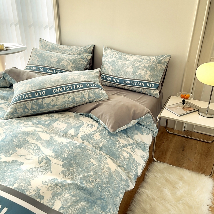 91家纺网 家纺一手货源 找家纺 色鬼布艺高端家居主号 2025秋冬新款网红款水洗棉四季款四件套 梦幻蓝