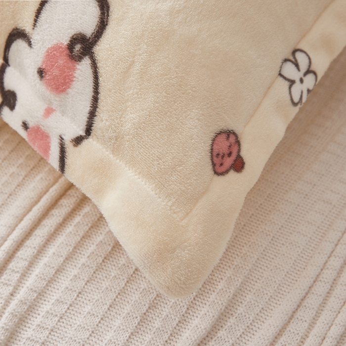 91家纺网 家纺一手货源 找家纺 翎盈家纺 2025新款冬季小清新牛奶绒双人枕套 淘气恐龙