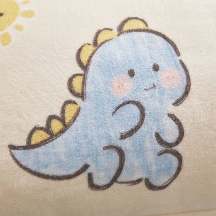 91家纺网 家纺一手货源 找家纺 翎盈家纺 2025新款冬季小清新牛奶绒双人枕套 淘气恐龙