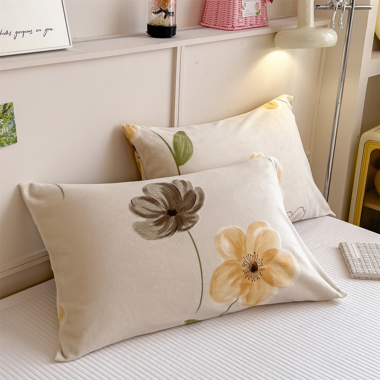 91家纺网 家纺一手货源 找家纺 慕木家纺 2025新款高克重印花牛奶绒云锦绒双层毛毯毛毯毯子（可供跨境提供买家秀） 双层毛毯-郁金香+咖