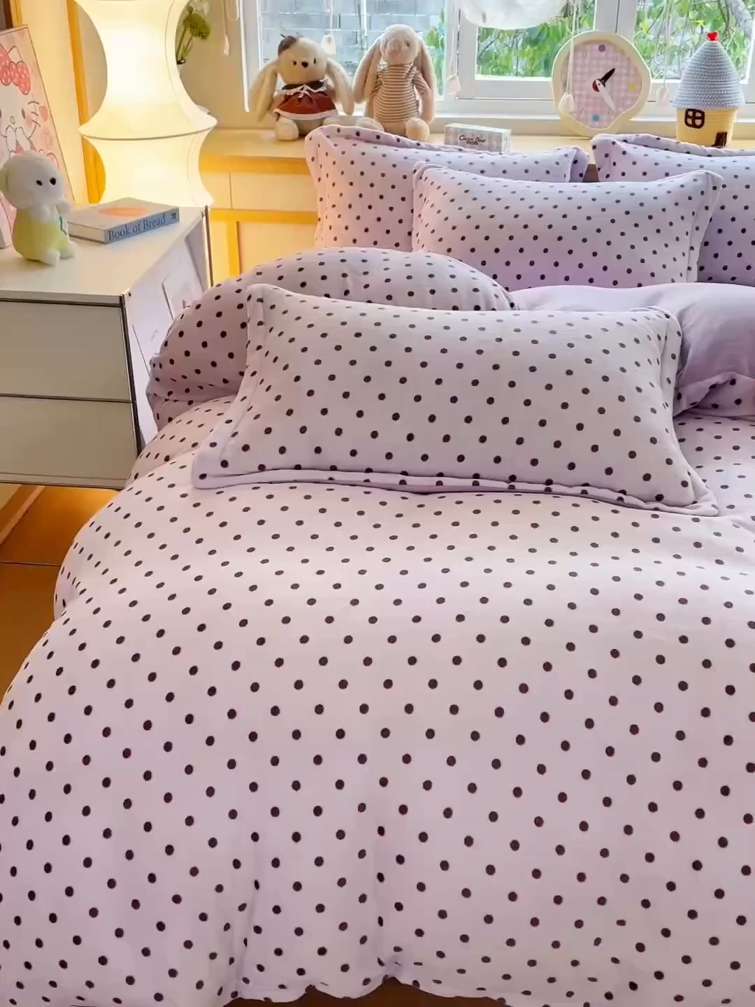 91家纺网 家纺一手货源 找家纺 弗苓家纺 2025新款加厚保暖双面牛奶绒四件套 紫啵啵