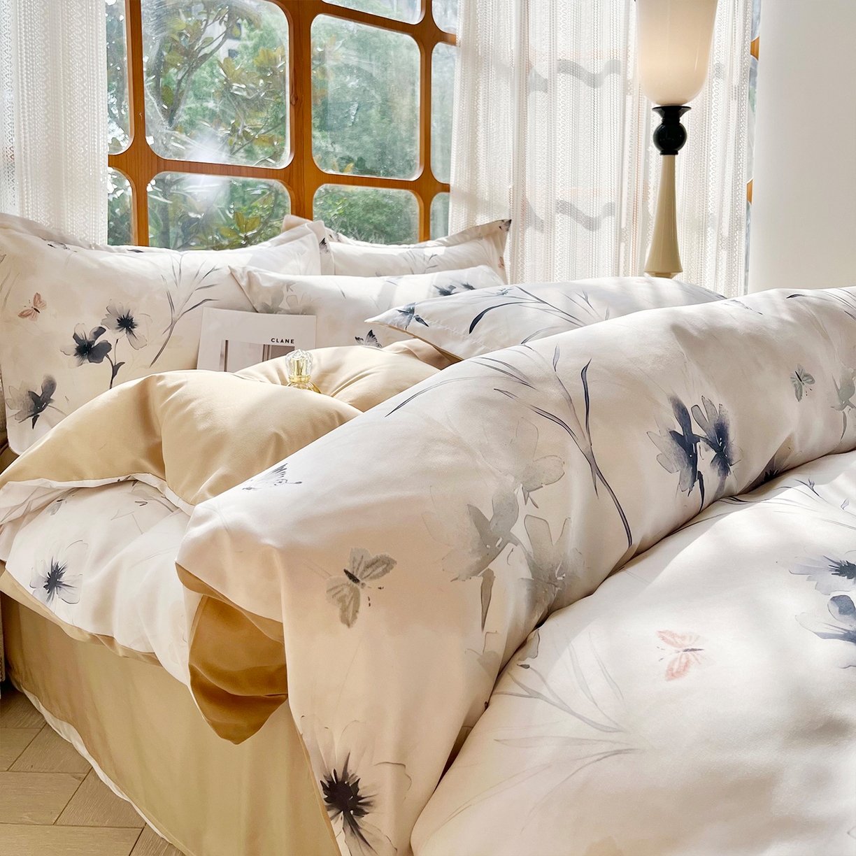 91家纺网 家纺一手货源 找家纺 佳宇轩 2025新款活性数码印花单人三件套双人四件套 暗香