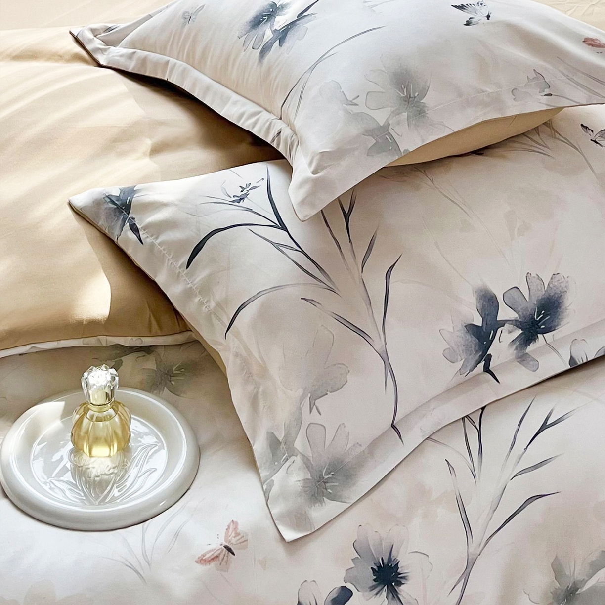 91家纺网 家纺一手货源 找家纺 佳宇轩 2025新款活性数码印花单人三件套双人四件套 暗香