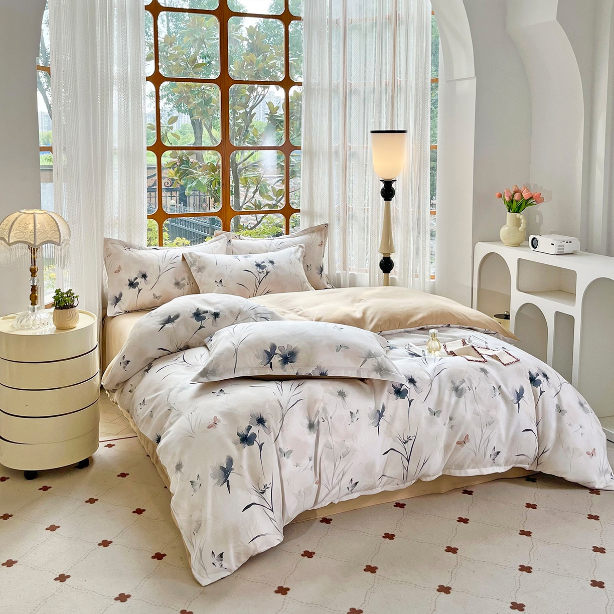 91家纺网 家纺一手货源 找家纺 佳宇轩 2025新款活性数码印花单人三件套双人四件套 暗香