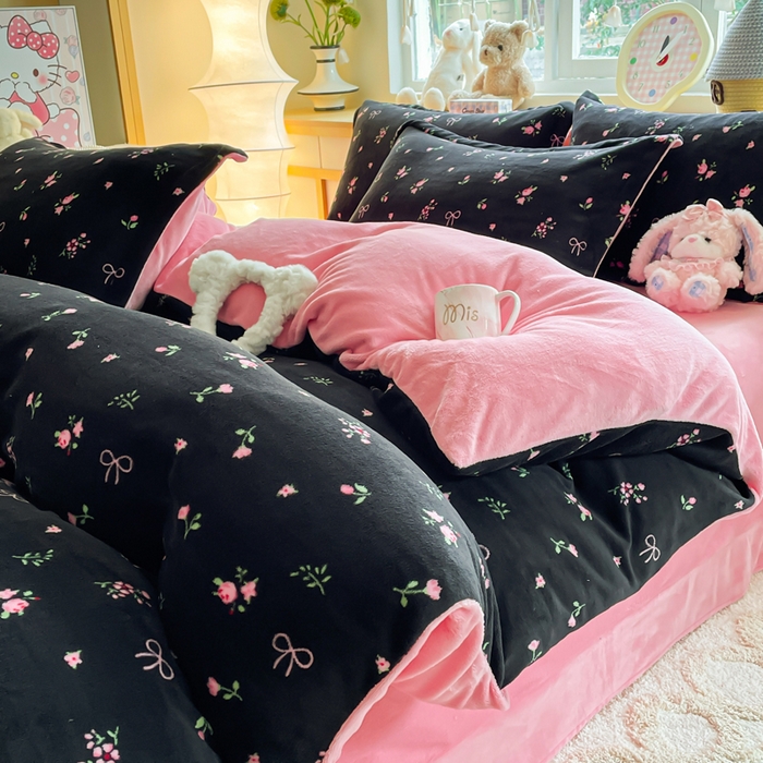 91家纺网 家纺一手货源 找家纺 典曼家纺 2025新款加厚保暖双面牛奶绒四件套 乌梅子酱