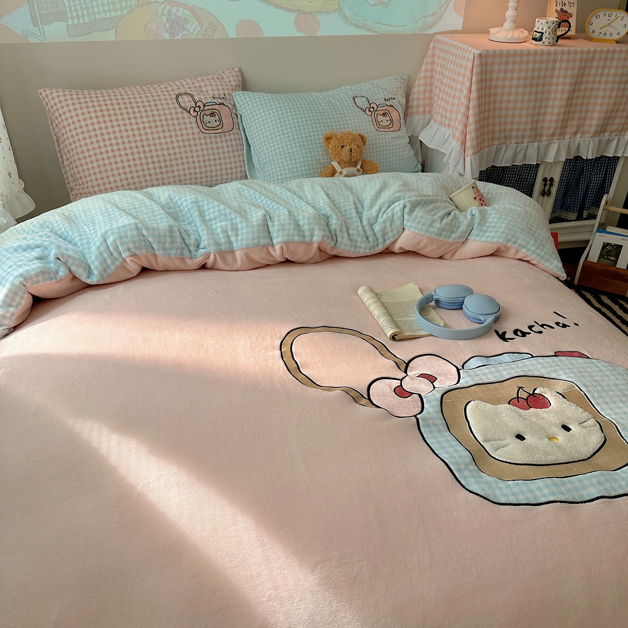 91家纺网 家纺一手货源 找家纺 （总）桃子家居 2025新款A类兔毛贴布绣刺绣牛奶绒四件套