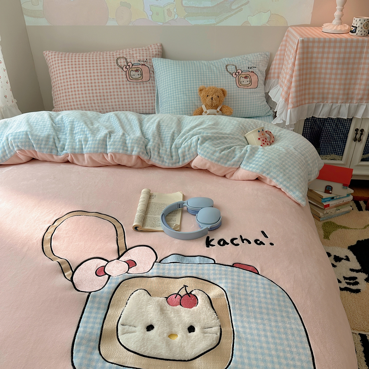 91家纺网 家纺一手货源 找家纺 （总）桃子家居 2025新款A类兔毛贴布绣刺绣牛奶绒四件套