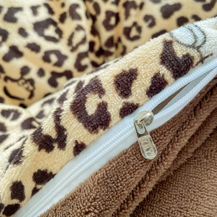 91家纺网 家纺一手货源 找家纺 典曼家纺 2025新款加厚保暖双面牛奶绒四件套 豹纹KT- 咖