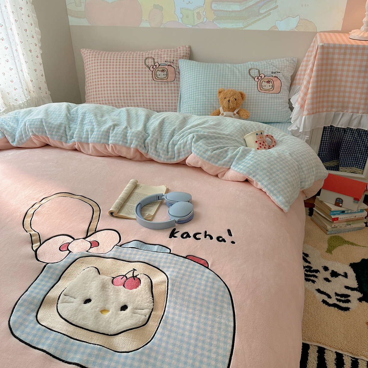 91家纺网 家纺一手货源 找家纺 （总）桃子家居 2025新款A类兔毛贴布绣刺绣牛奶绒四件套