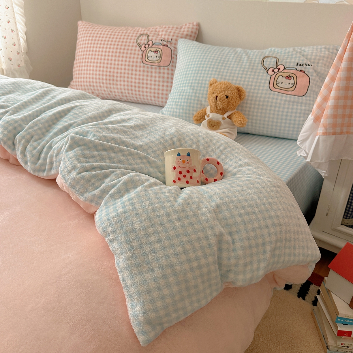 91家纺网 家纺一手货源 找家纺 （总）桃子家居 2025新款A类兔毛贴布绣刺绣牛奶绒四件套