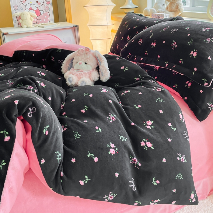 91家纺网 家纺一手货源 找家纺 典曼家纺 2025新款加厚保暖双面牛奶绒四件套 乌梅子酱