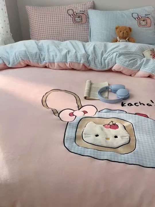 91家纺网 家纺一手货源 找家纺 （总）桃子家居 2025新款A类兔毛贴布绣刺绣牛奶绒四件套