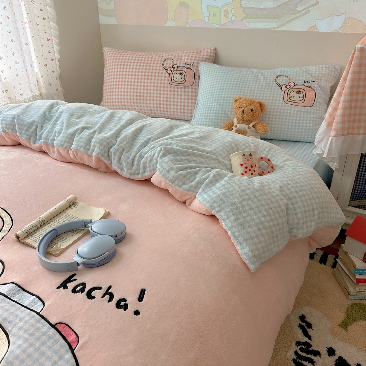 91家纺网 家纺一手货源 找家纺 （总）桃子家居 2025新款A类兔毛贴布绣刺绣牛奶绒四件套