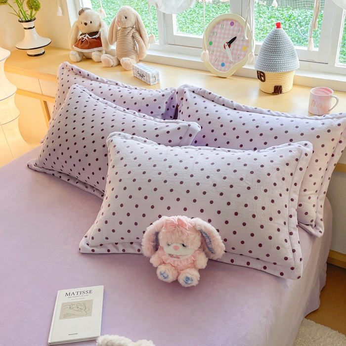 91家纺网 家纺一手货源 找家纺 典曼家纺 2025新款加厚保暖双面牛奶绒四件套 紫啵啵