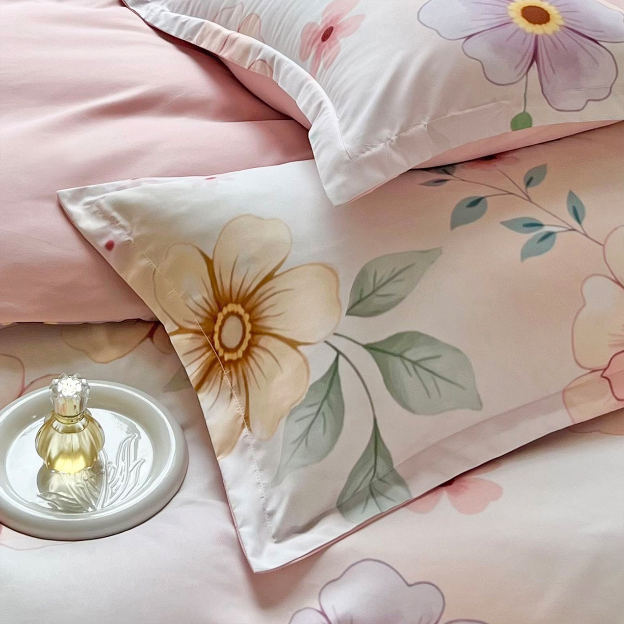 91家纺网 家纺一手货源 找家纺 佳宇轩 2025新款活性数码印花单人三件套双人四件套 春暖花开