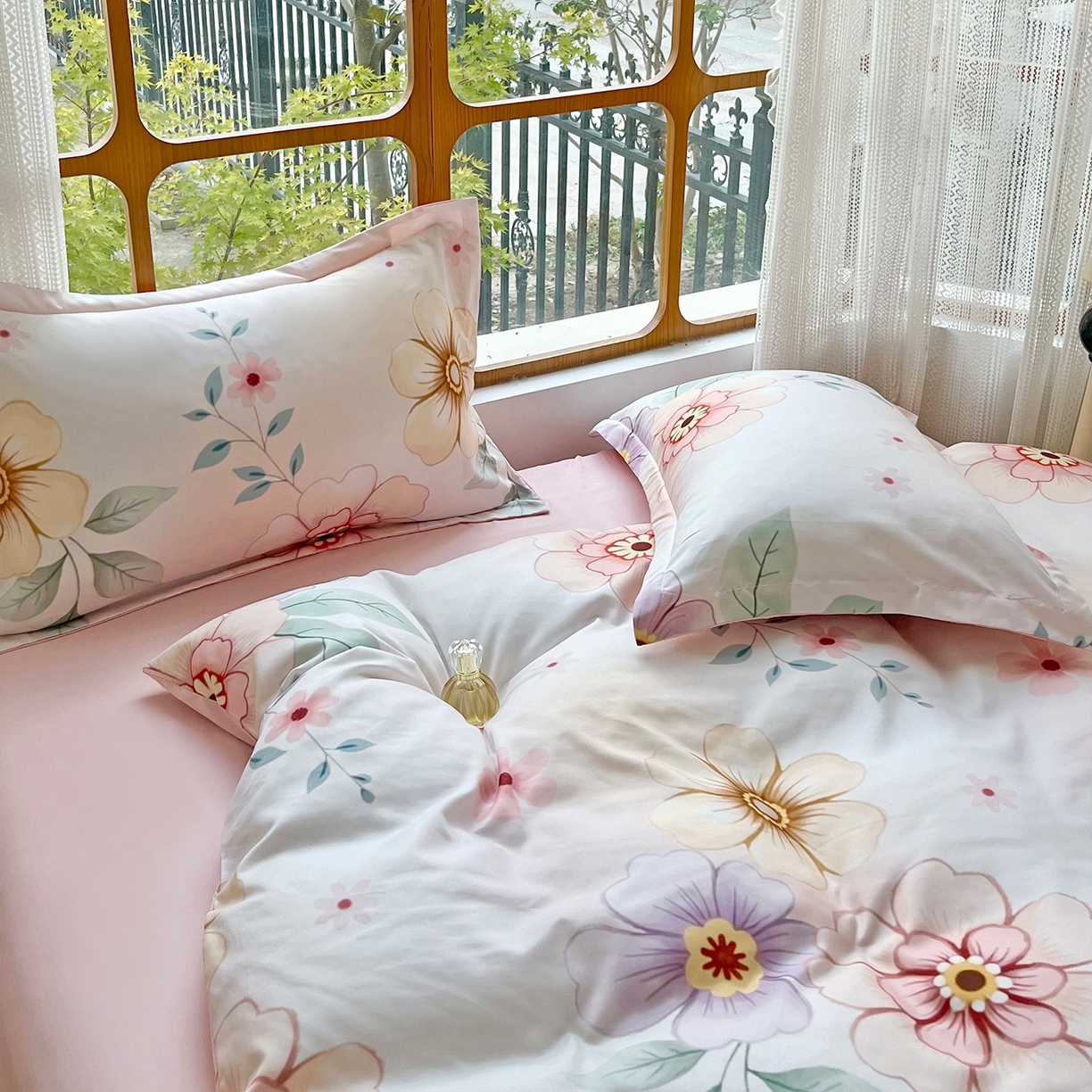 91家纺网 家纺一手货源 找家纺 佳宇轩 2025新款活性数码印花单人三件套双人四件套 春暖花开