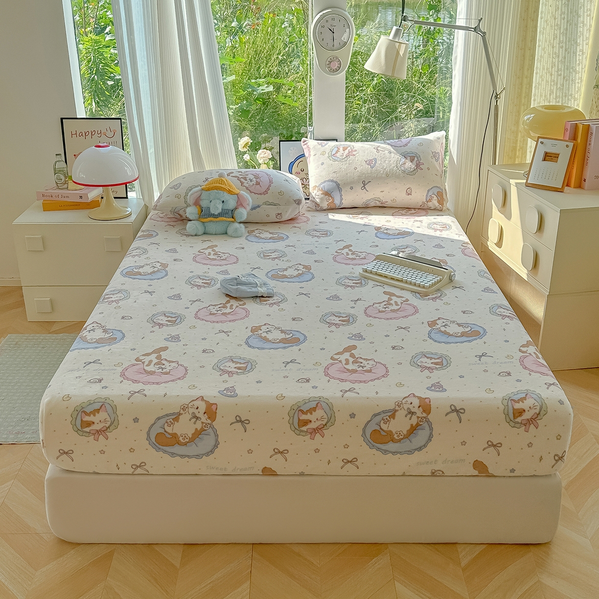 91家纺网 家纺一手货源 找家纺 （总）沐芷 2025 加厚高克重牛奶绒床笠单件/床笠三件套  床笠款床罩床垫保护套罩