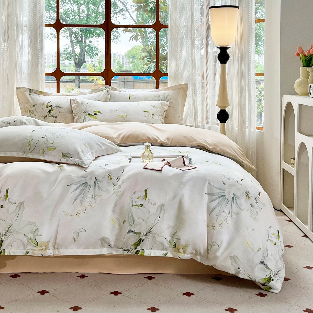 91家纺网 家纺一手货源 找家纺 佳宇轩 2025新款活性数码印花单人三件套双人四件套 婀娜多姿