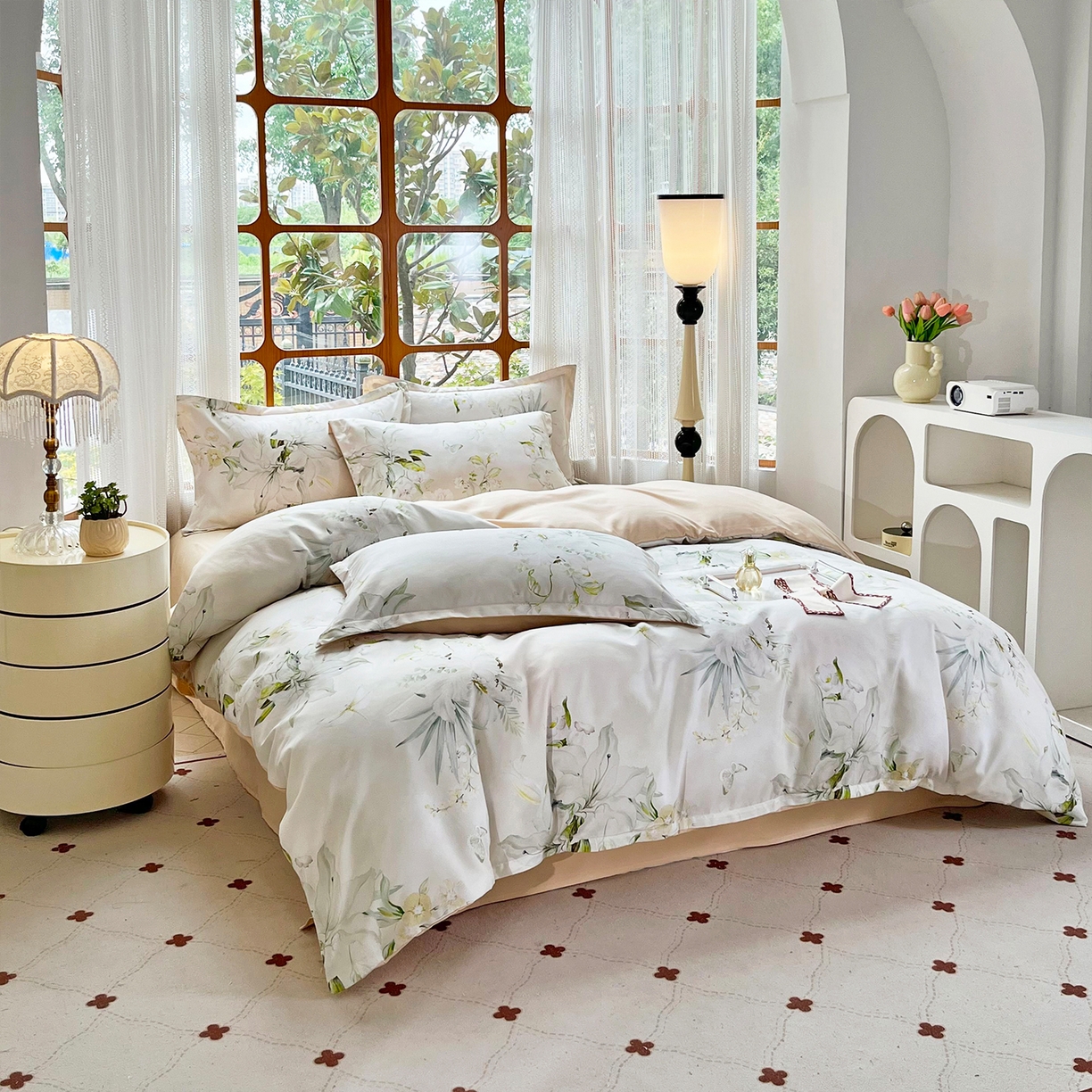 91家纺网 家纺一手货源 找家纺 佳宇轩 2025新款活性数码印花单人三件套双人四件套 婀娜多姿