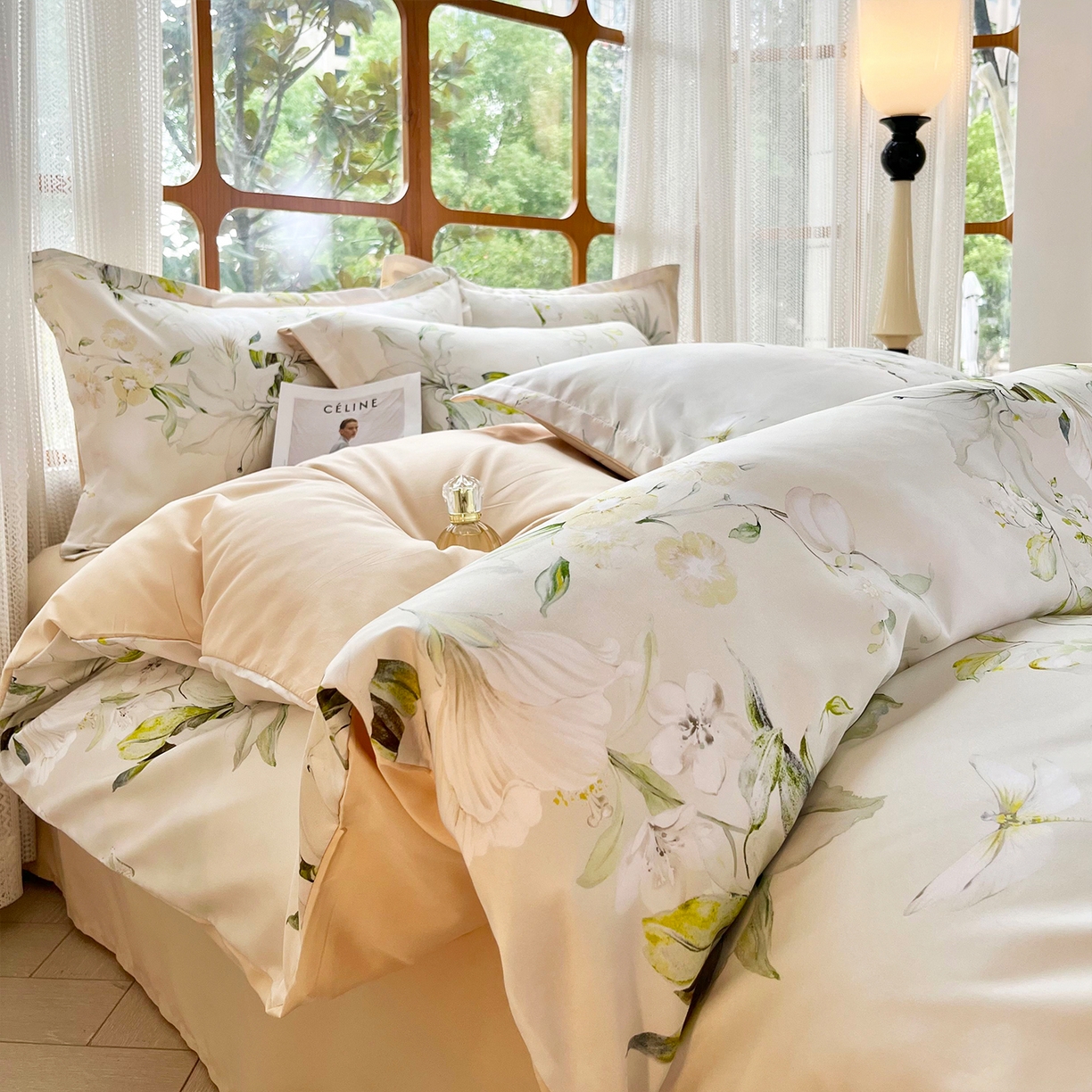 91家纺网 家纺一手货源 找家纺 佳宇轩 2025新款活性数码印花单人三件套双人四件套 婀娜多姿