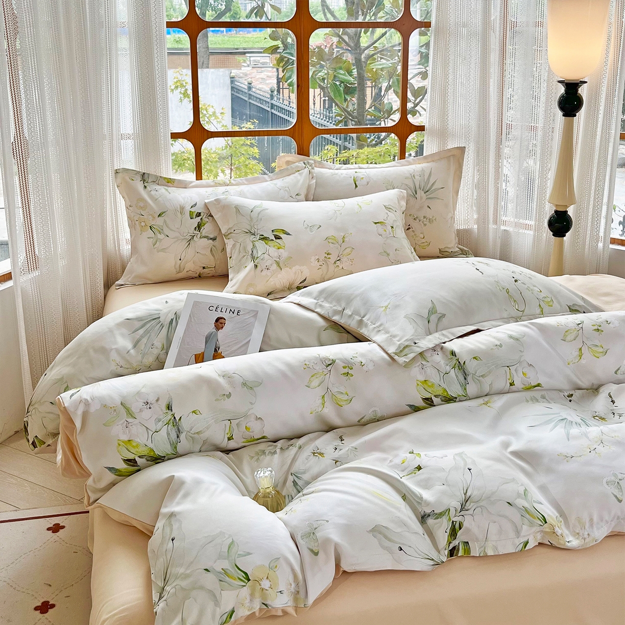 91家纺网 家纺一手货源 找家纺 佳宇轩 2025新款活性数码印花单人三件套双人四件套 婀娜多姿