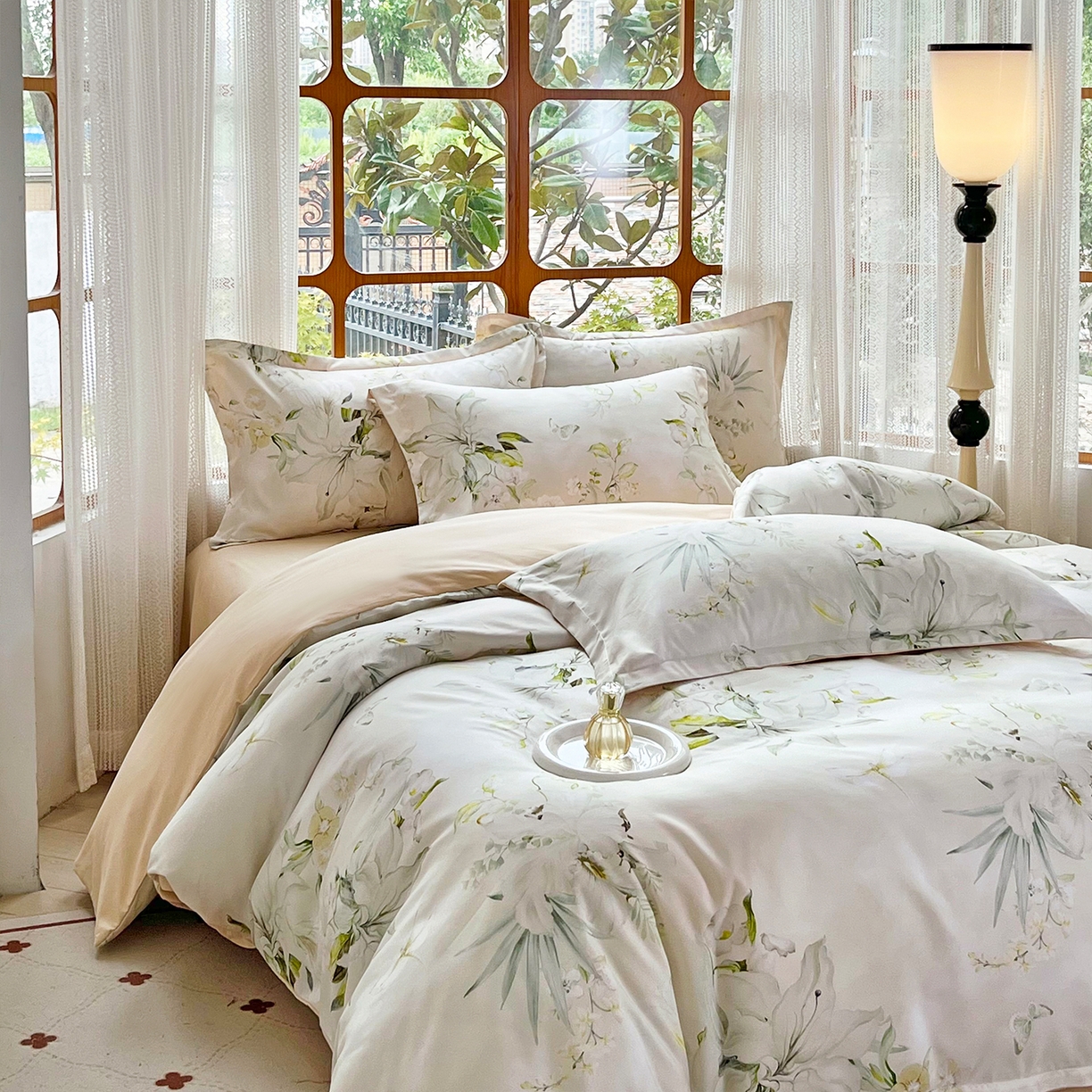 91家纺网 家纺一手货源 找家纺 佳宇轩 2025新款活性数码印花单人三件套双人四件套 婀娜多姿