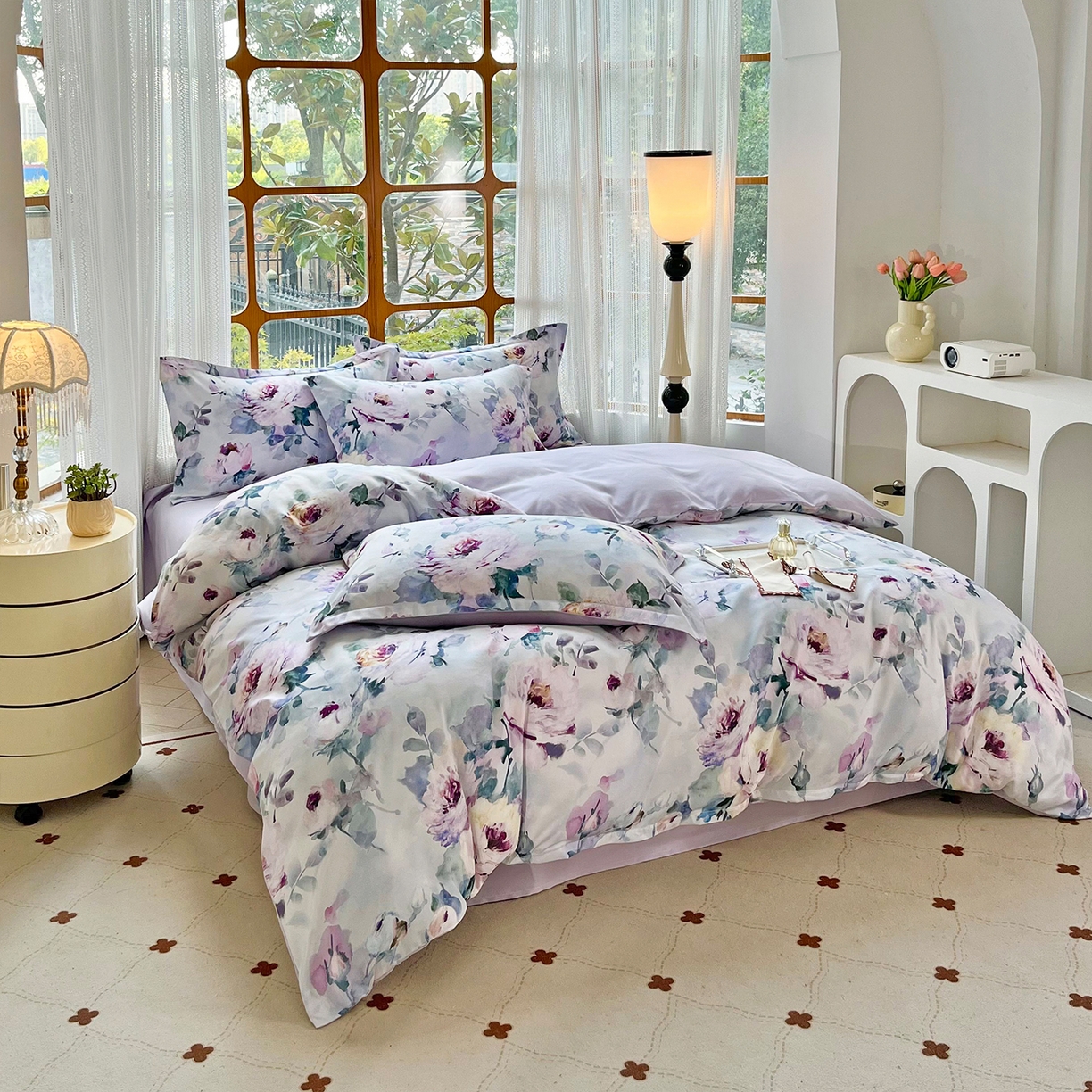 91家纺网 家纺一手货源 找家纺 佳宇轩 2025新款活性数码印花单人三件套双人四件套 花团锦簇