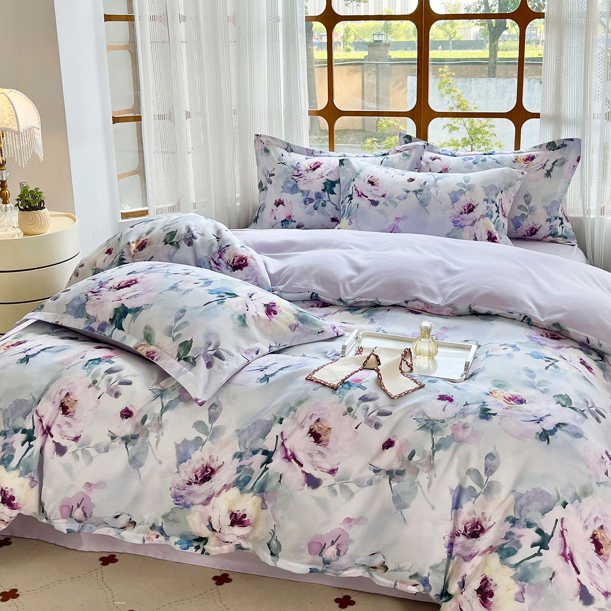 91家纺网 家纺一手货源 找家纺 佳宇轩 2025新款活性数码印花单人三件套双人四件套 花团锦簇